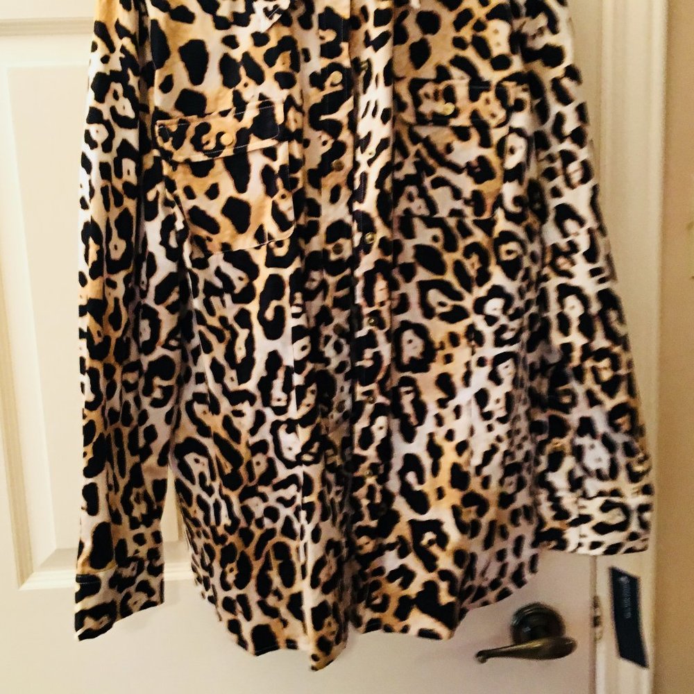 Jones of New York Plus Size Animal Print Shirt (3X)